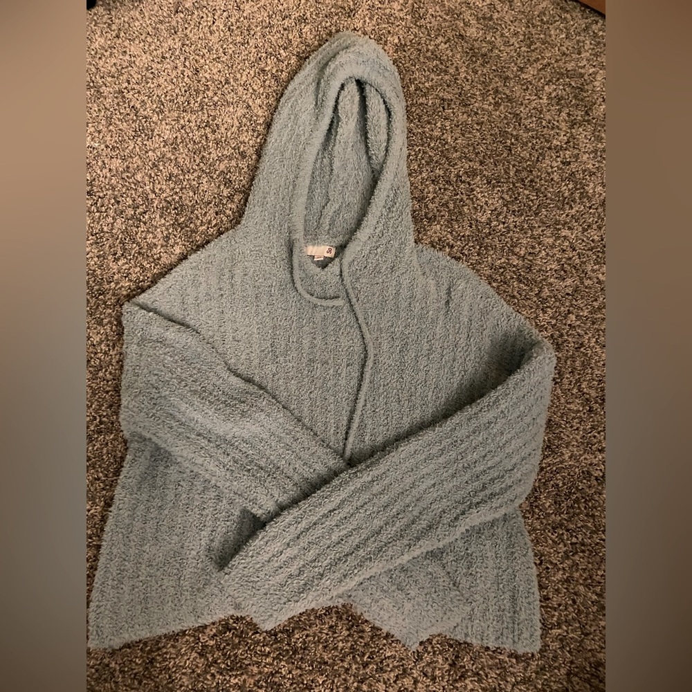 So Juniors Teal Sweater with Hood